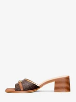 Carson Signature Logo Block Heel Sandal