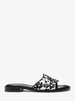 Hannah Sequined Floral Print Slide Sandal