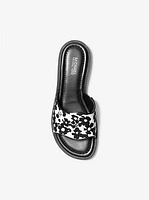 Hannah Sequined Floral Print Slide Sandal