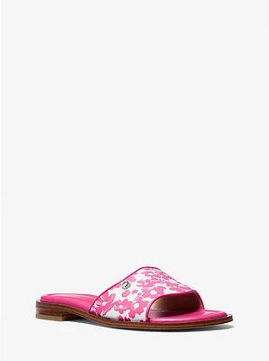 Hannah Sequined Floral Print Slide Sandal