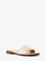 Hannah Metallic Logo Jacquard Slide Sandal