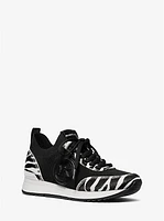 Jenkins Stretch Knit and Faux Zebra Print Calf Hair Trainer
