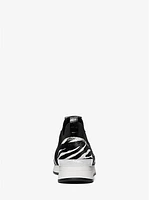 Jenkins Stretch Knit and Faux Zebra Print Calf Hair Trainer