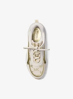 Katrina Metallic Logo Jacquard Trainer