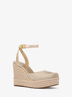 Larissa Metallic Canvas Espadrille Wedge