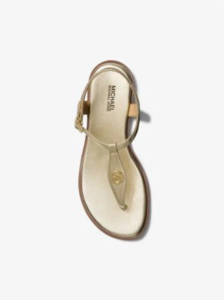 Mallory Metallic T-Strap Sandal