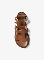 Selah Leather and Signature Logo Platform Gladiator Sandal