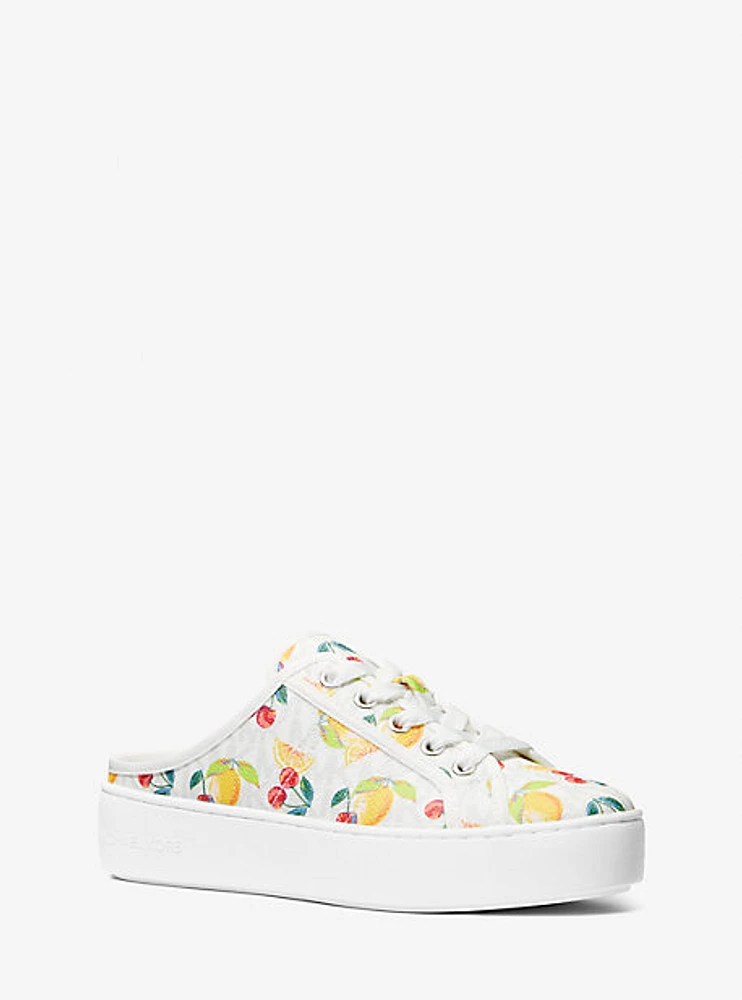 Poppy Fruit Print Logo Slip-On Sneaker