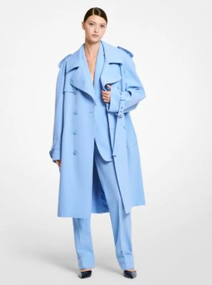 Wool Gabardine Trench Coat