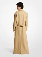 Wool Melton Paillette-Lined Coat