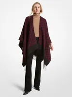 Logo Jacquard Fringed Poncho