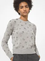 Floral Embroidered Cashmere Sweater