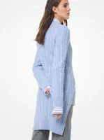 Cable Cashmere Tie-Waist Sweater