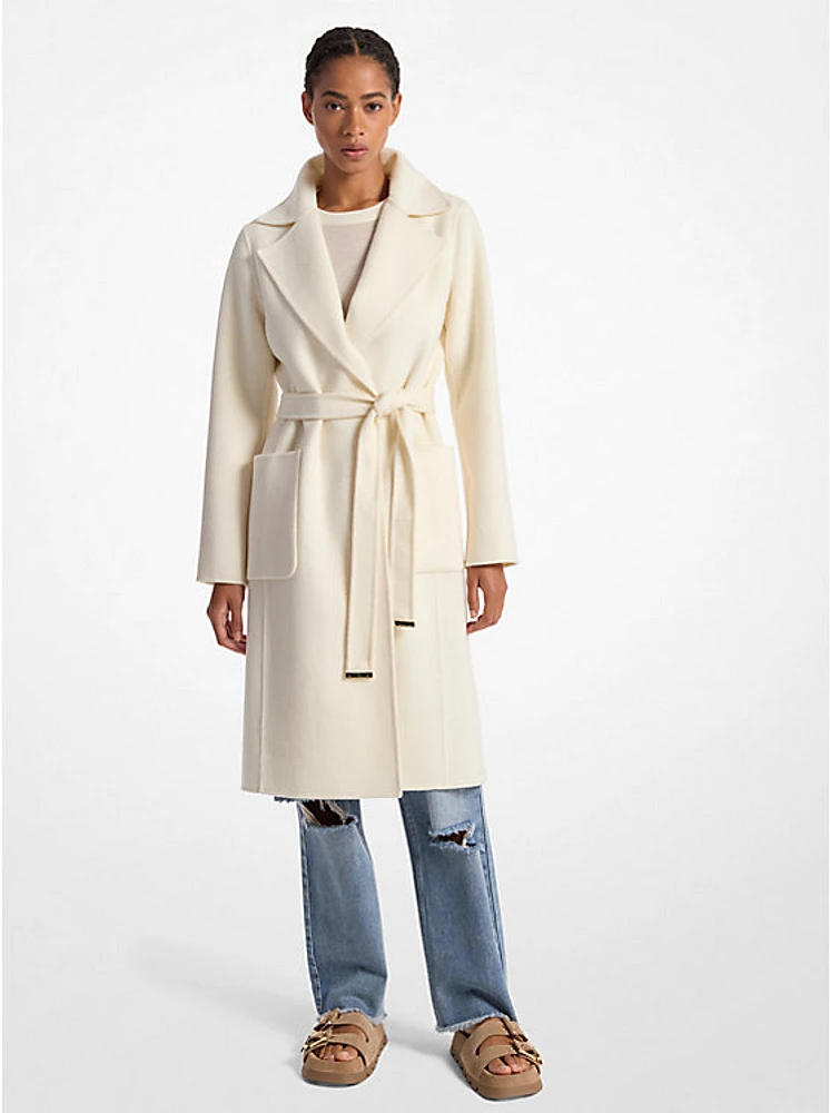 Wool Blend Wrap Coat