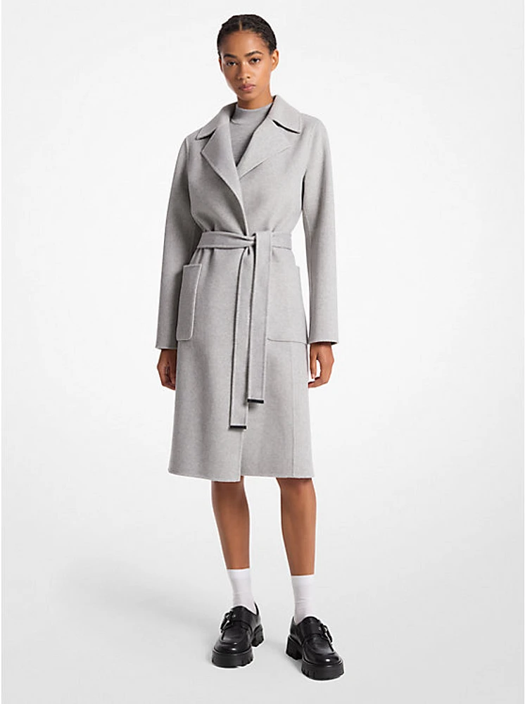 Wool Blend Wrap Coat