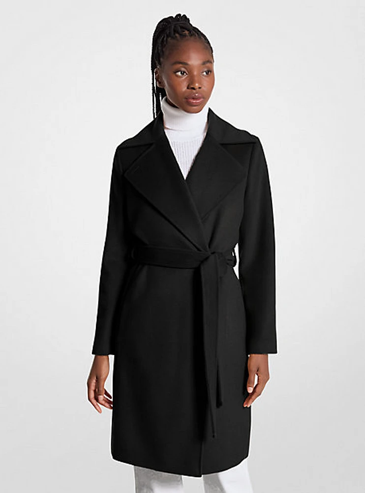 Wool Blend Wrap Coat