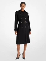 Draped Woven Trench Coat