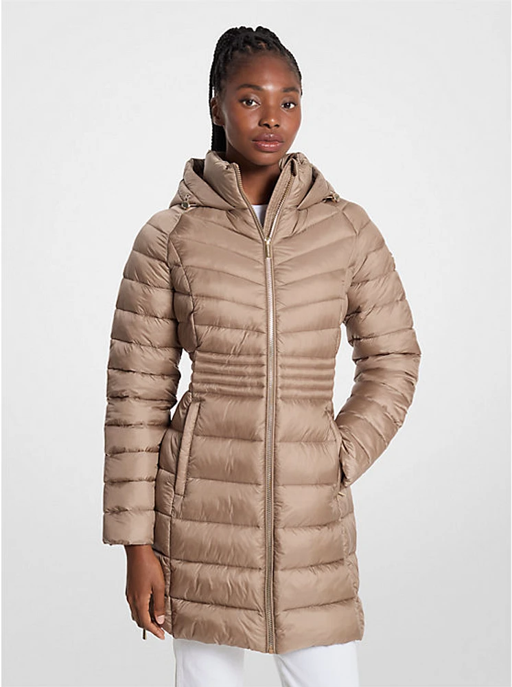 Quilted Nylon Puffer Coat