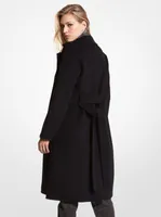 Wool Blend Wrap Coat