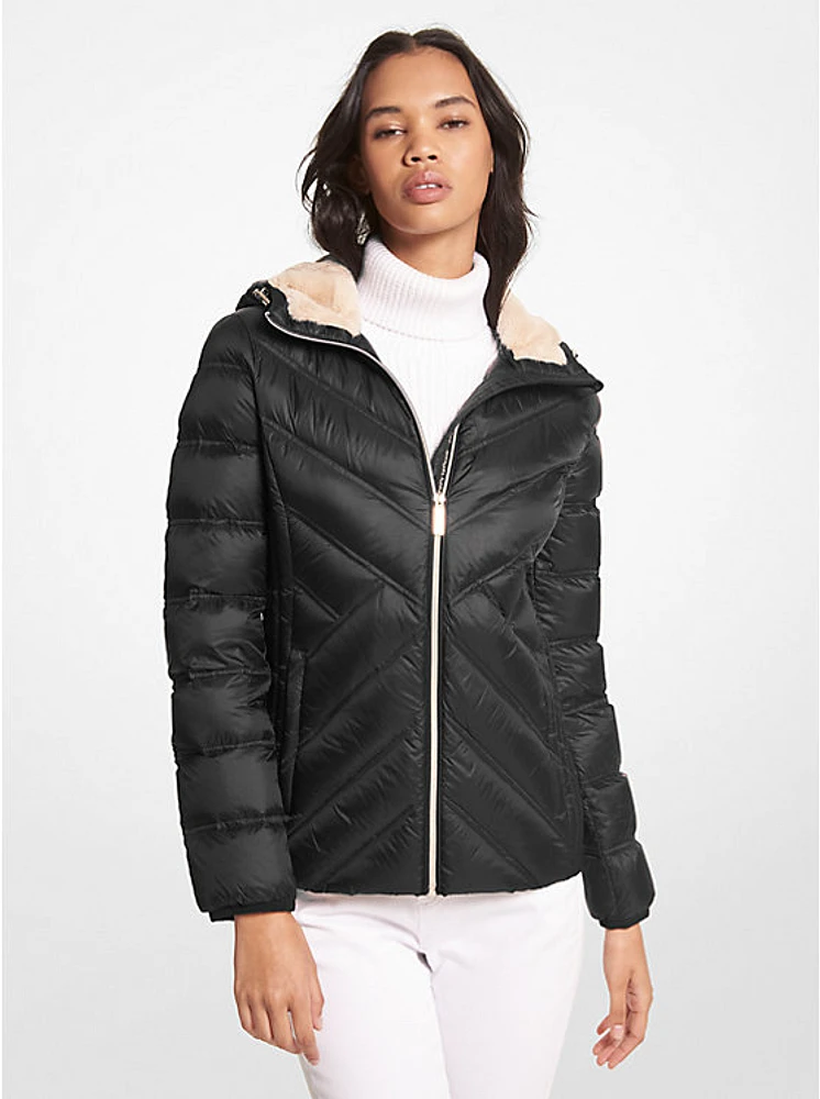 Nylon Packable Hooded Jacket