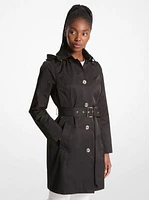 Cotton Blend Hooded Trench Coat