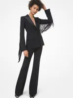 Double Crepe Sablé Fringed Blazer