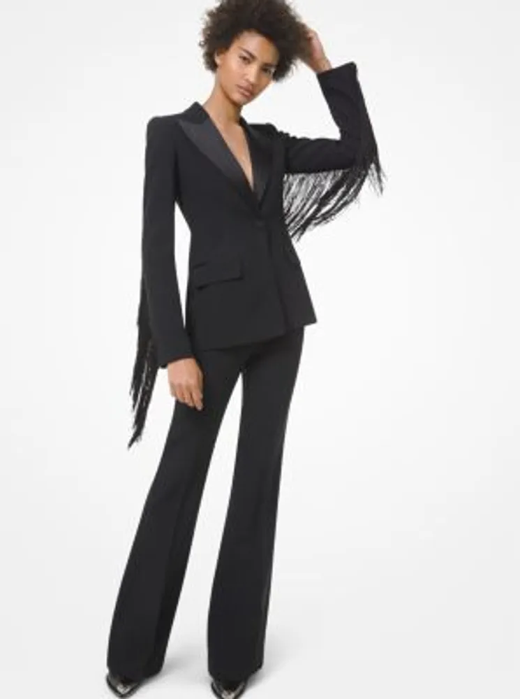 Double Crepe Sablé Fringed Blazer