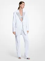 Hand-Embroidered Crystal Double Crepe Sablé Blazer