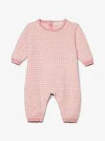 Logo Jacquard Cotton Baby Onesie