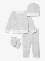 Logo Jacquard Cotton 4-Piece Baby Gift Set