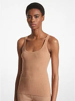 Ribbed Stretch Viscose Tank Top