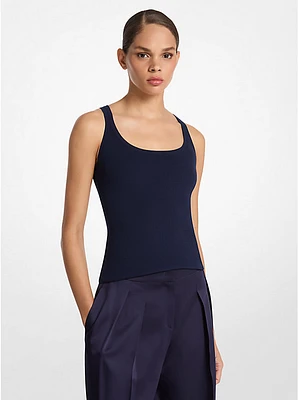 Ribbed Stretch Viscose Tank Top