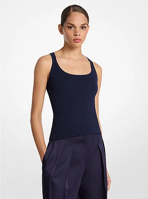 Ribbed Stretch Viscose Tank Top