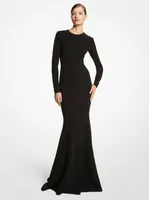 Stretch Wool Fishtail Gown