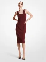 Stretch Wool Crepe Sheath Dress