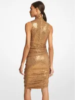 Hand-Embroidered Sequin Jersey Elliptical Dress