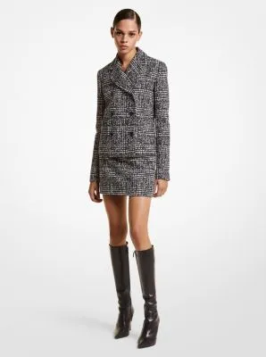 Glen Plaid Stretch Wool Jacket