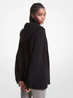 Shaker Knit Cashmere Hooded Cardigan