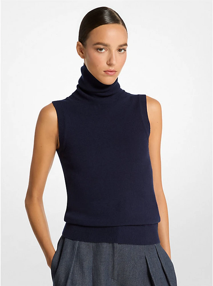 Cashmere Sleeveless Turtleneck