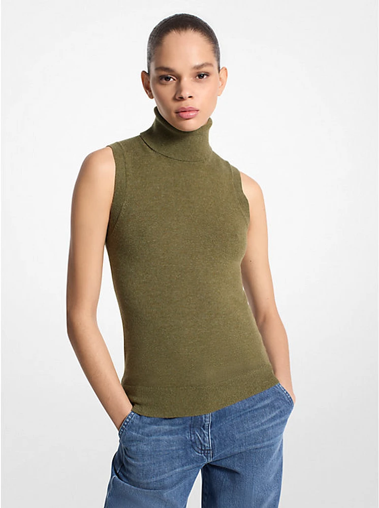 Cashmere Sleeveless Turtleneck