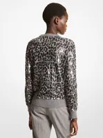 Leopard Print Embroidered Cashmere Sweater