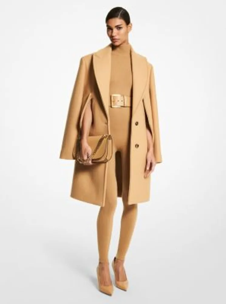 Wool Melton Slit Sleeve Coat