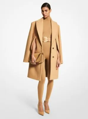 Wool Melton Slit Sleeve Coat