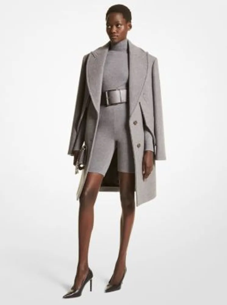 Wool Melton Slit Sleeve Coat