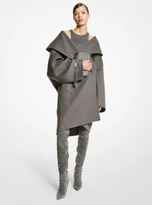 Double Faced Mélange Wool Melton Clutch Coat