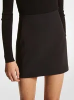 Stretch Pebble Crepe Mini Skirt