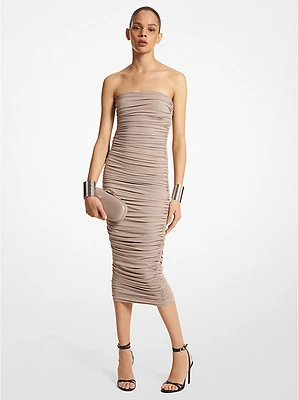 Stretch Matte Jersey Ruched Strapless Dress