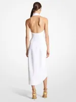 Double Crepe Sablé Halter Tuxedo Dress