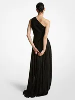 Chiffon Jersey One-Shoulder Gown