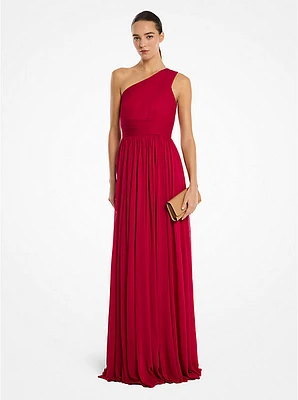 Chiffon Jersey One-Shoulder Gown